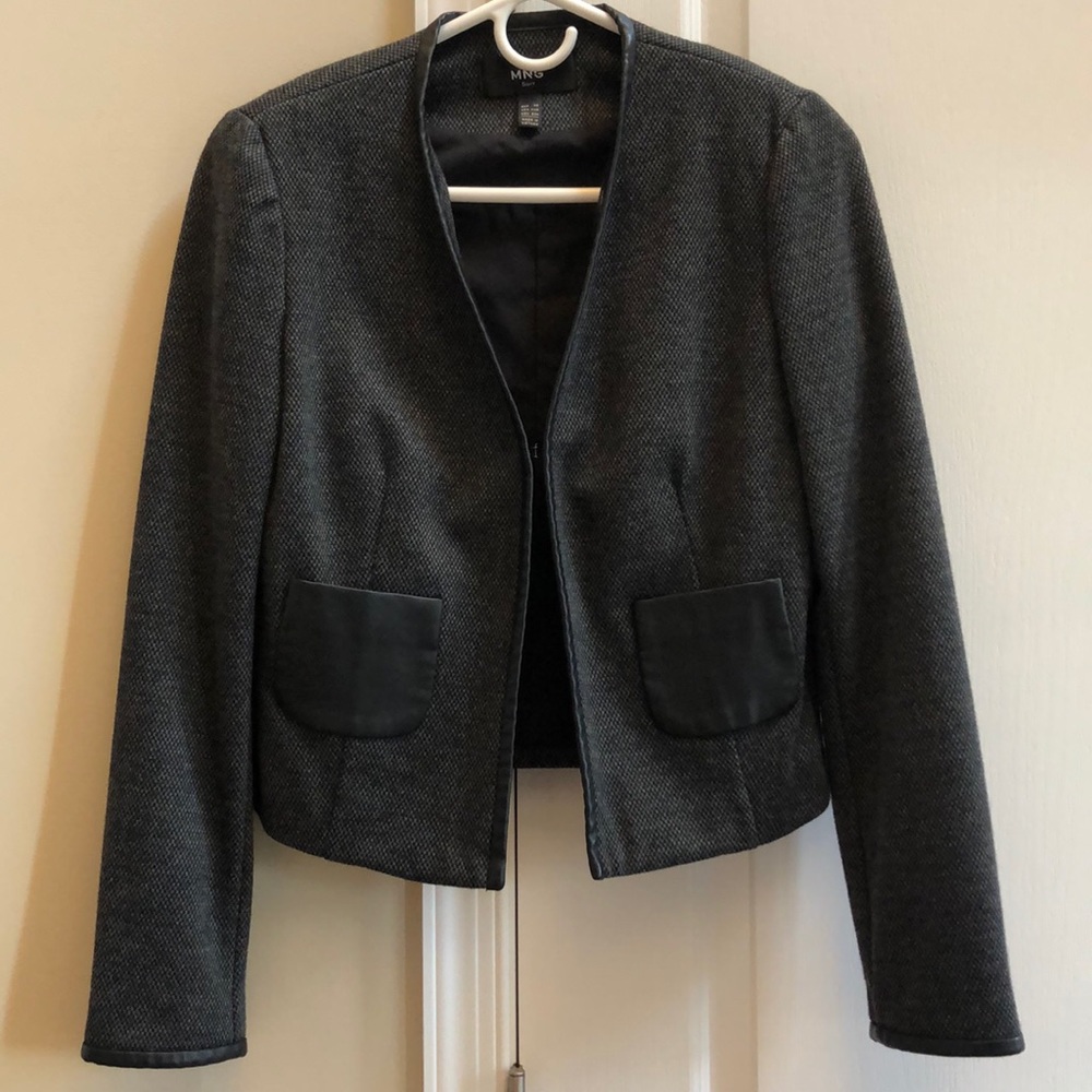 Mango Suit mixed media blazer